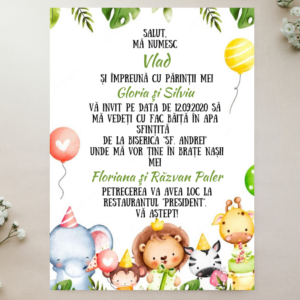 Invitație Botez, Model 19, 13×18 cm