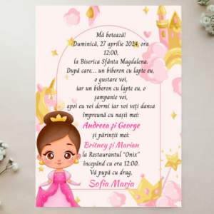 Invitație Botez, Model 21, 13×18 cm