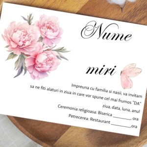 Invitație Nuntă cu Plic Model 12, 10x15