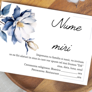 Invitație Nuntă cu Plic Model 14, 10x15