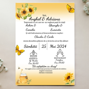 Invitație Nuntă Model 41, 13x18 cm