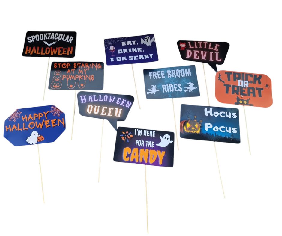 Set Propsuri Halloween, Carton lucios, multicolor, 12x20, 10 buc
