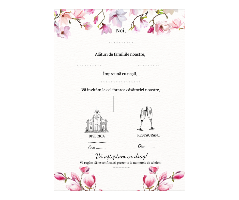 Invitatie nunta, Model 76, 13×18 cm