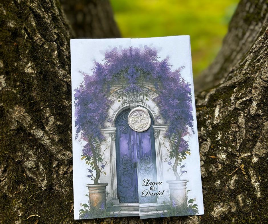 Invitatie A4 pliata cu sigiliu model 107