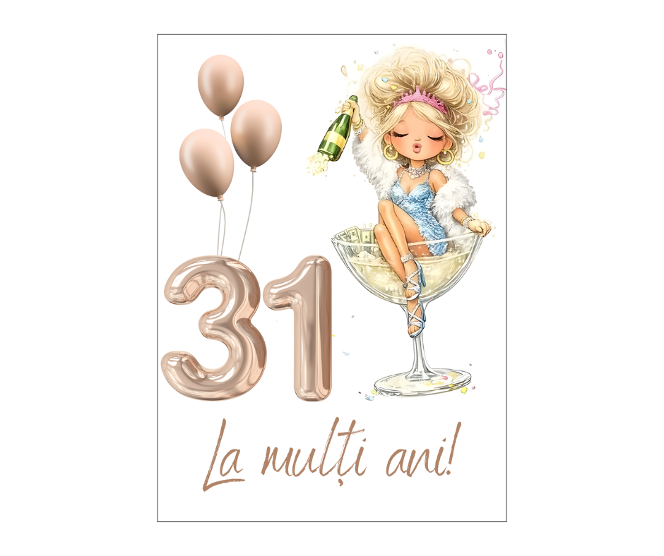 Felicitare 13x18cm cu plic, aniversare 31 ani