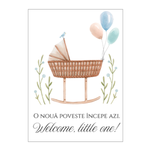 Felicitare 13x18cm cu plic- botez baiat